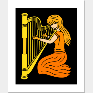 Harpist Girl Posters and Art